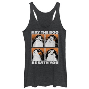 Women's Star Wars The Last Jedi Halloween Porg Boo With You Racerback Tank Top - 1 of 3