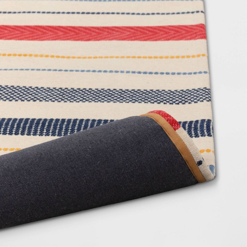 Striped Kids' Rug Red/Blue - Pillowfort™, 4 of 8