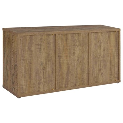 Rustic Brown Mango Wood Sideboard with Wine Storage