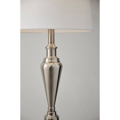 Elegant Antique Brass 3-Piece Lamp Set with Textured White Linen Shades