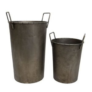 Set of 2 Bronze Metal Vases - Foreside Home & Garden - 1 of 4