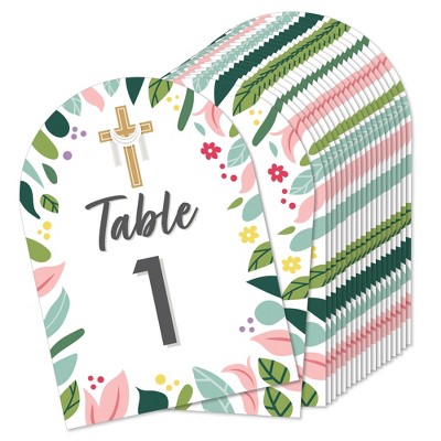 Big Dot of Happiness Religious Easter - Christian Holiday Party Double-Sided 5 x 7 inches Cards - Table Numbers - 1-20
