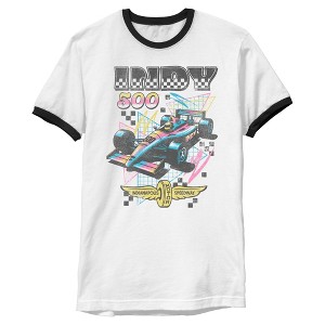 Mens Indy 500 Colorful Racing Car Logo T Shirt - 1 of 2