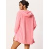 cheibear Women's Fuzzy Fleece Soft Coat Jacket and Crop Top with Shorts 3-Piece Pajamas Lounge Set - 3 of 4