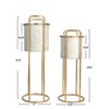 Storied Home Metal Planter on Stand, Set of 2, Cream and Gold - 3 of 4