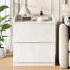 Light/Pastel Brown Nightstand with Drawers Bedside Table White End Table Modern Bed Side Table 2 Drawers Night Stand Drom Side Table Curved with Han - 4 of 4