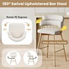 DSVIMOY Counter and Bar Stool Set of 2 Upholstered Barstools with Backs and Metal Legs for Kitchen Island, Beige and Gold, 35"*27.25"*11" - 4 of 4