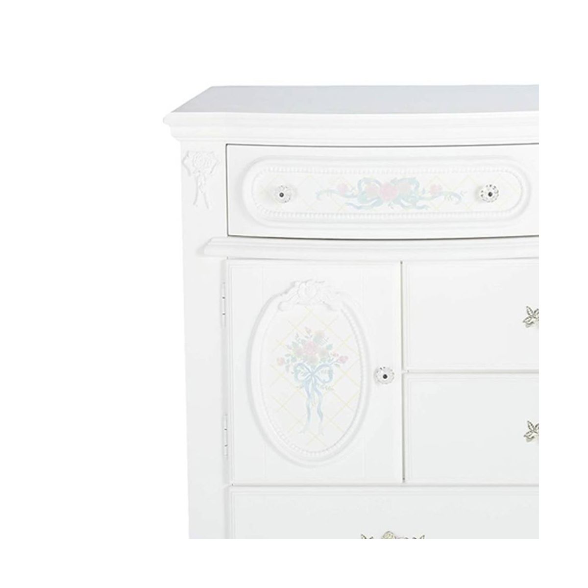 52" Flora Decorative Storage Drawer White Finish - Acme Furniture: Fixed Shelf, 5 Drawers, No Assembly Required - thumbnail 3