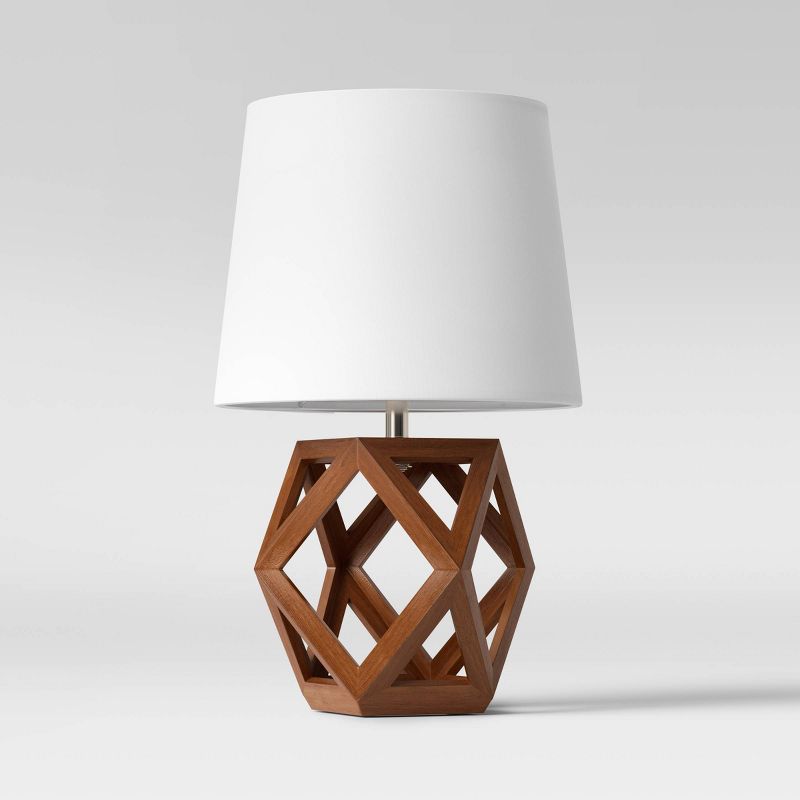 Geometric Wood Figural Accent Lamp Brown - Threshold&#153;, 3 of 12