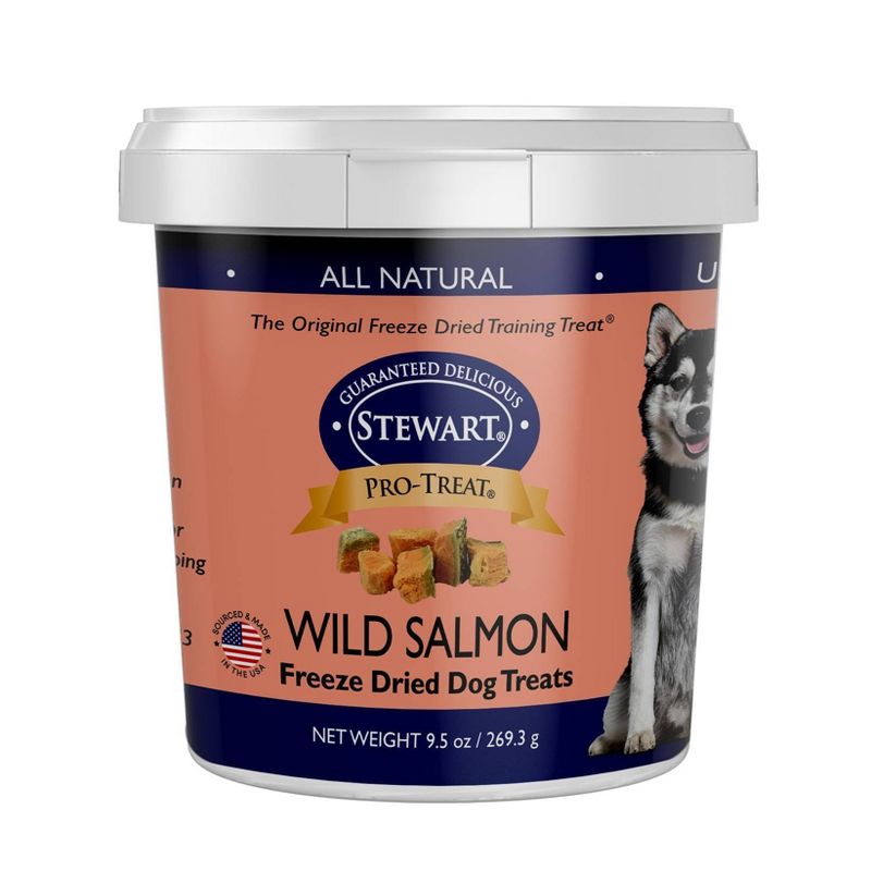 Stewart Freeze-Dried Wild Salmon Dog Treat - 9.5oz Tub, 1 of 4