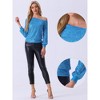 Allegra K Women's Sequin Party Sparkly Glitter Long Sleeve Off Shoulder Top - 2 of 4