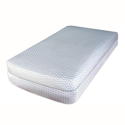 Grey Chevron and Polka Dot Cotton Toddler Crib Sheet Set