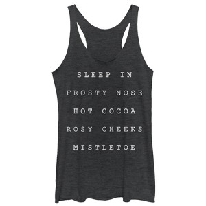 Women's CHIN UP Christmas Cozy Checklist Racerback Tank Top - 1 of 3