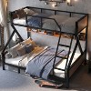 TIRAMISUBEST Twin over Full / Twin XL over Queen Bunk Bed, Kids / Teens Metal Bed Frame with Storage Shelves and LED Light - 2 of 4