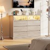 Dresser for Bedroom with 6 Drawers, Modern Chest Featuring LED Lights and Charging Station, Spacious Storage Cabinet with Open Space - 4 of 4