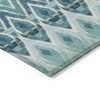 Teal Blue Aqua And Mint Green Southwestern Washable Indoor Outdoor Area Rug - 4 of 4