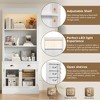 VYNXARIA 83.4" Tall Bookshelf - Modern Bookcase with Glass Doors, Open Shelves & Drawer - 3 of 4