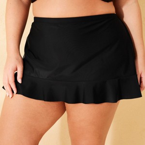 Women's Ruffle Swim Skirt - Shade & Shore™ Black - 1 of 3