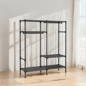 65 Inch Freestanding Portable Wardrobe Heavy Duty Clothes Rack Hanging Closet Organizer, Clothing Storage for Cloakroom and Bedroom - 1 of 4