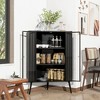 CAVINAS Black 3-Tier Corner Storage,Corner Cabinet with Glass Doors,Metal Frame,Removable Shelves,Space-Saving Cabinet for Kitchen,Bedroom,Living Room - 2 of 4