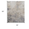 HomeRoots 3' X 5' Ivory Gray And Tan Abstract Distressed Area Rug - 3 of 4