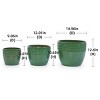 SEVOBAL Planters 3-Piece Modern Ceramic Glossy Flower Pots, Frost-Resistant with Drainage Holes for Indoor, Outdoor, Green, 19.7"*19.7"*17.8" - 3 of 4