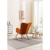 CAVINAS Teddy Accent Chair with Wooden Rocking Legs,Modern Arm Chair with Wooden Frame,Glider Rocker Accent Chair for Living Room - 2 of 4