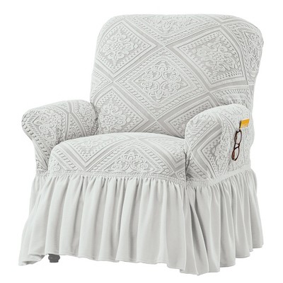 Collections Etc Ruffled Stretch Furniture Cover