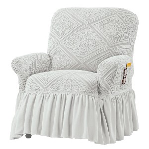 Collections Etc Ruffled Stretch Furniture Cover - 1 of 3