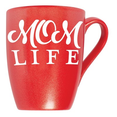 Elanze Designs Mom Life Crimson Red 10 ounce New Bone China Coffee Cup Mug