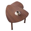 Sapphtopaz Modern Rotatable Coffee Table with Small Cocktail Table & Wheels Coffee Bar with Wood Legs Center Table for Living Room - 3 of 4