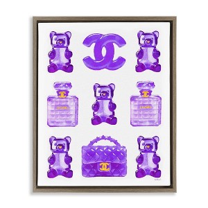 Stupell Industries Purple Glam Gummy Candy Floating Frame Canvas Art - 1 of 4
