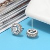 Halo 3D Stud Earrings for Women Round Sterling Silver Clear Cz Ginger Lyne Collection - 3 of 4