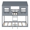 NicBex Twin Over Twin Bunk Bed with Safety Guardrail and Roof,Wood Twin Loft Bed with Ladder and Window,Noise Reduced Bunk Bed for Bedroom - 4 of 4