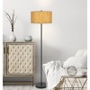 Cal Lighting 100 Watt Octavia Black Metal Pole Lamp with Kraft Shade - 3 of 4