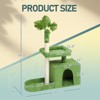 36in Cat Tree with Leaves, Multi-level Cat Tower with Cat Scratching Post Cozy Cat Condo, Padded Beds, Dangling Ball for Kittens and Indoor Cats Green - 4 of 4