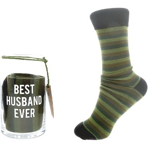 Pavilion Gift Company - Best Husband - 16 oz Beer Can Glass and Sock Set - Drinkware - 1 of 4