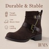 Dunes Max Motorcycle Womens Ankle Boots – Comfortable Booties for Women with Zipper & Buckle, Combat Boots Style, Memory Foam, Wide Width Options - 3 of 4