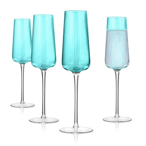 Artland Soho Optic Champagne Flute, Set of 4 - Light Turquoise - image 1 of 4