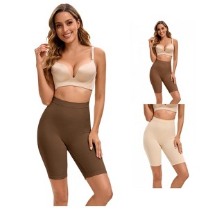 INSPIRE CHIC 3 Pcs Women's Butt Lifter Thigh Slimmers High Elasticity Control Waist Panties - 1 of 4
