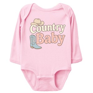 Country Baby Outline Pastel - Baby Long Sleeve Bodysuit - 1 of 4