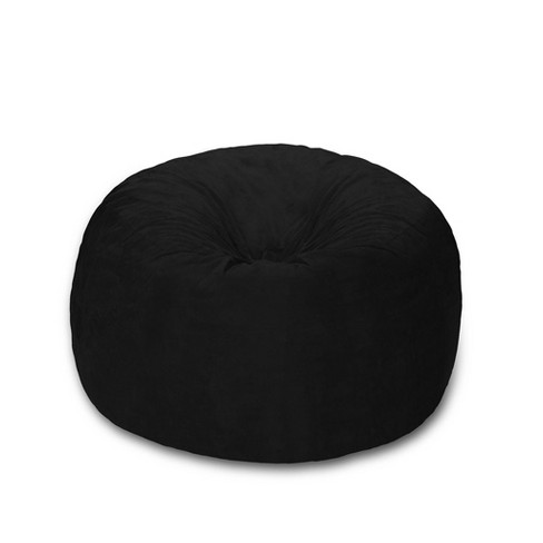  WhatsBedding 3 ft Bean Bag Chair: 3' Memory Foam Bean Bag  Chairs for Adults with Filling, Soft Bean Bag Sofa with Premium Velvet  Cover,Bean Bags with Stuffed Foam Filling,Black,3 Foot 