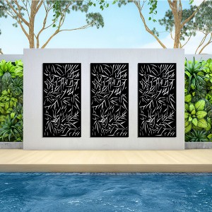 Dovelina Metal Outdoor Wall Sign Panels Decorative Screen - 3 Panels - 1 of 4