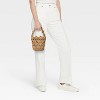 Straw Mini Floral Bucket Bag - A New Day™ Beige - 2 of 4