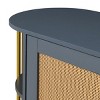 GlasFlength Decorative Storage Cabinets Elegant Curved Dining Cabinet with Woven Rattan Doors and Gold Trim for Dining Room, Gray, 47.2"*15.7"*31.1" - 3 of 4
