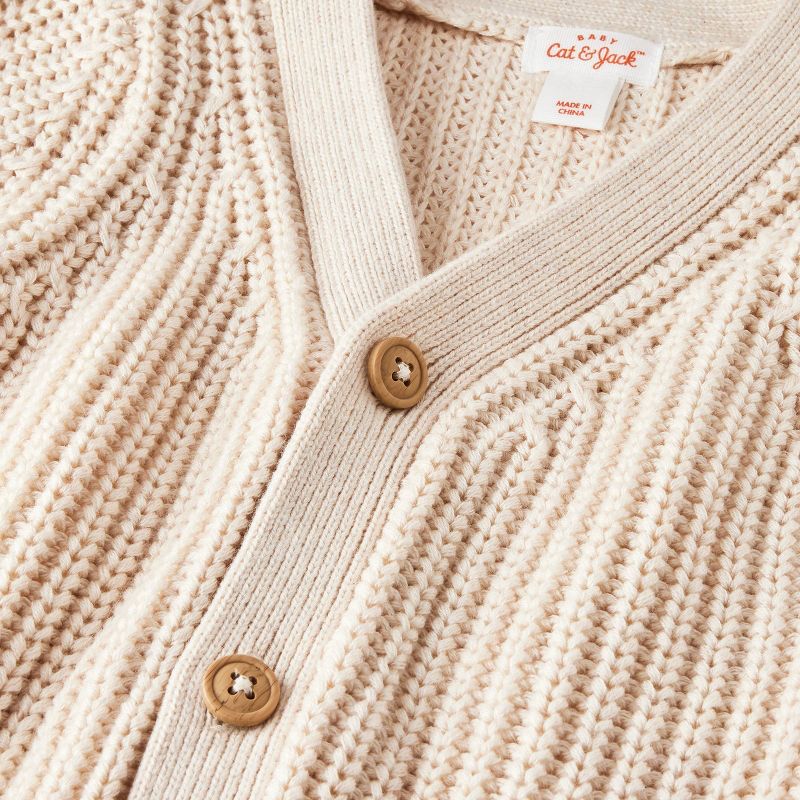 Baby Button-Front Cardigan - Cat & Jack™ Cream, 4 of 5
