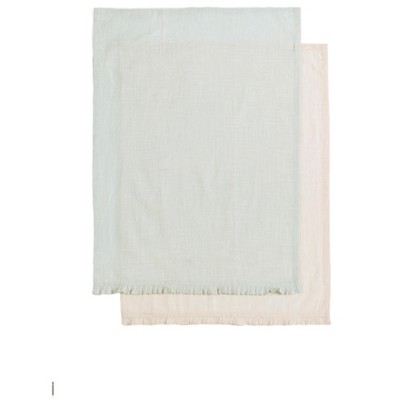 Set Of 2 Frilly Tea Towels  - Blue - Shiraleah