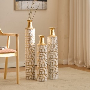 Floor Vases Gold Large Vases - 32/28/24 inch decorative high vases set of 3 for home decor Vintage Large vases - 1 of 4