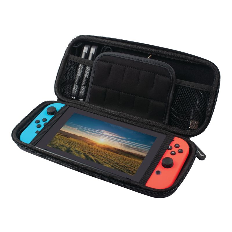 Insten Carrying Case For Nintendo Switch & OLED Model Console with 10 Game Slots, Hard Travel Case for Joycon and Adapter, Blue, 5 of 10
