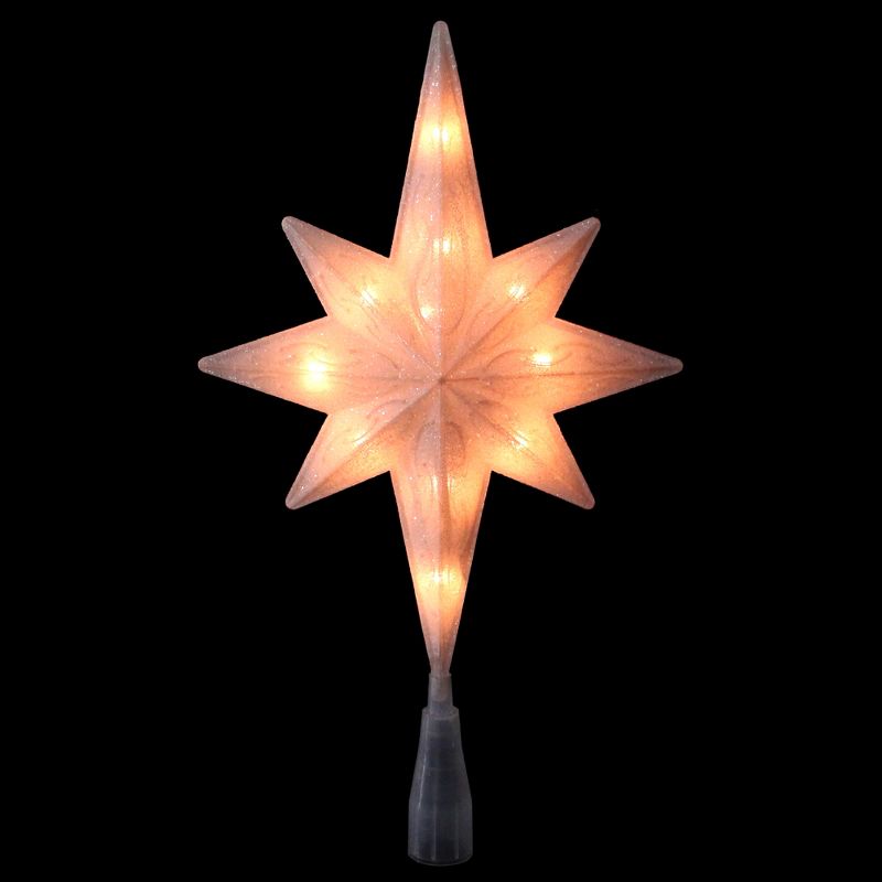 Northlight 11" Lighted Frosted Clear and Rose Gold Bethlehem Star Christmas Tree Topper - Clear Lights, 2 of 4